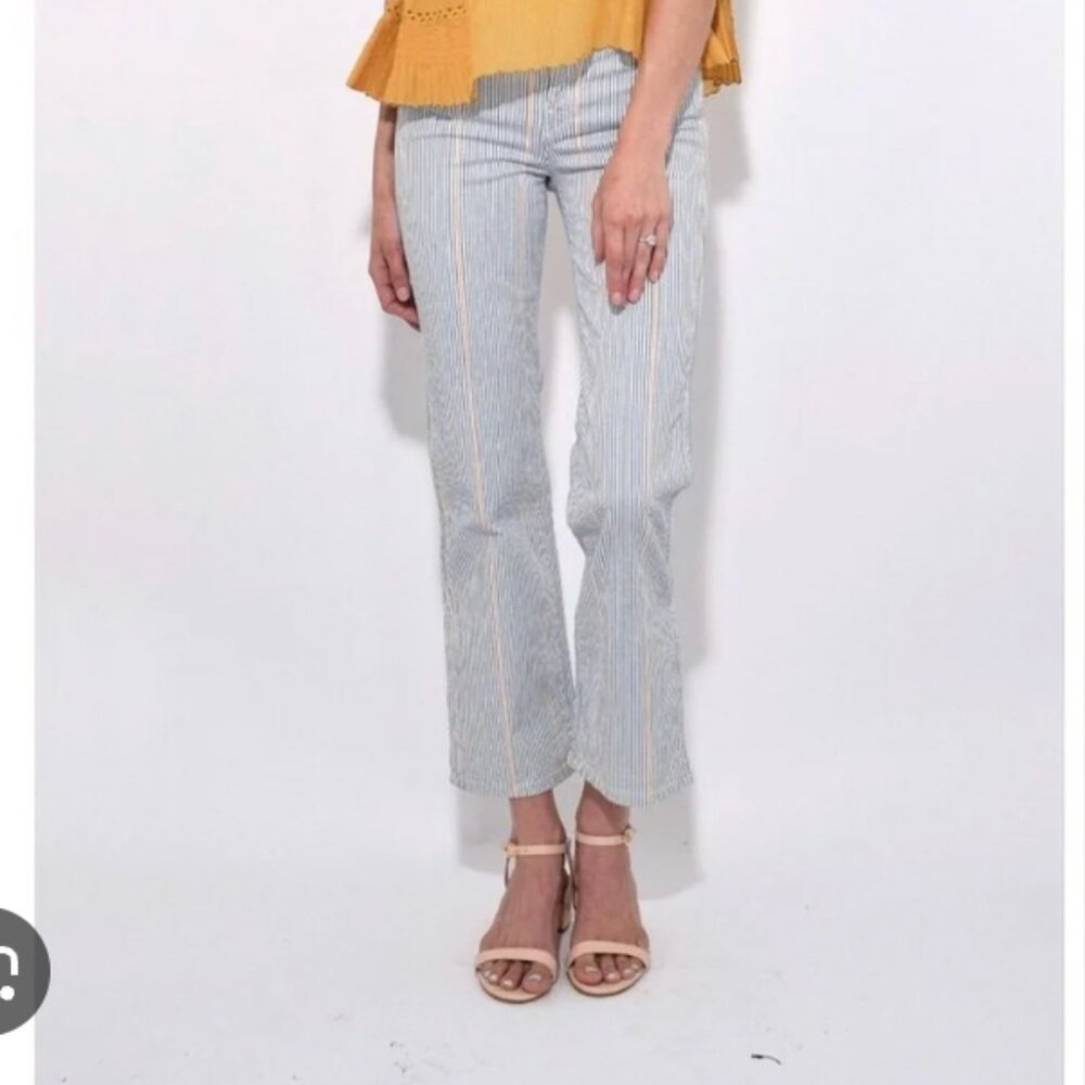 3x1 Striped Stretch High Rise Austin Crop Jeans Size 26 EUC